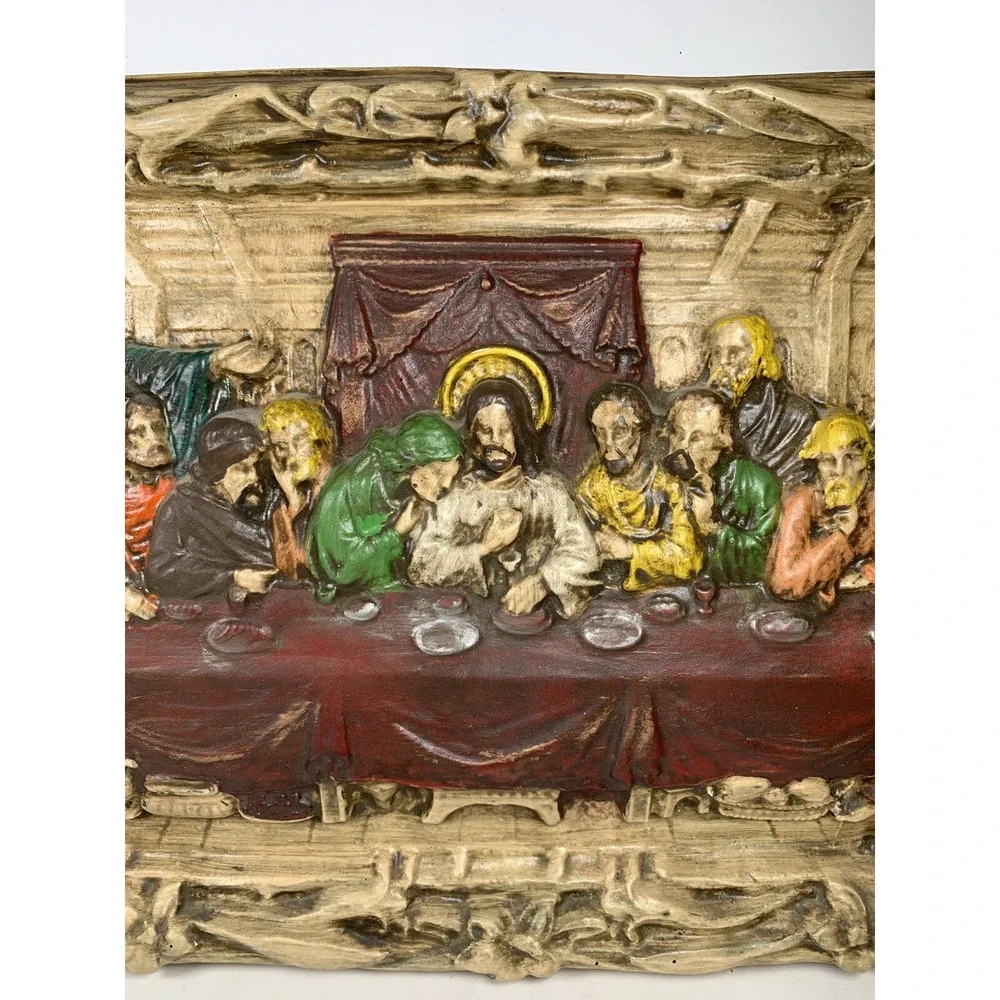 Ceramic LAST SUPPER Picture‎ Wall Decor Religious 14x9 Unbranded Christianity
